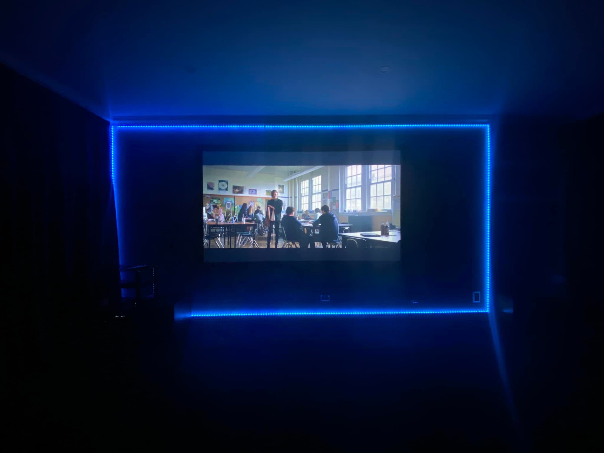 Blue Curtain Cinema Room